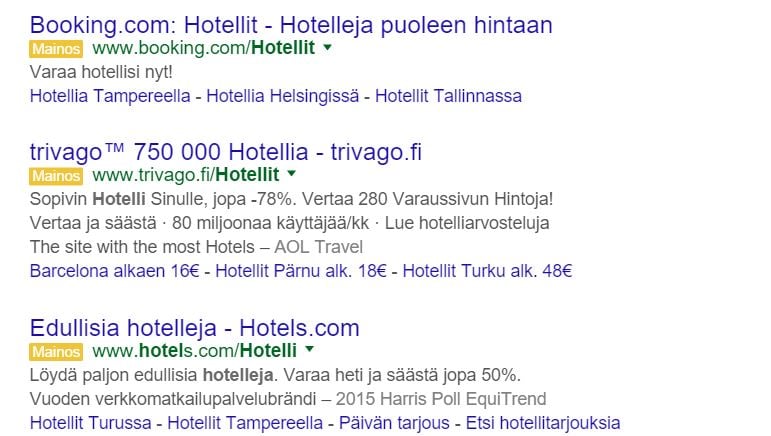 google adwords matkailuala